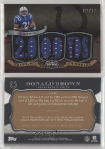 2009 Topps Triple Threads Relics Sepia /18 Donald Brown #TTR-15 Rookie RC
