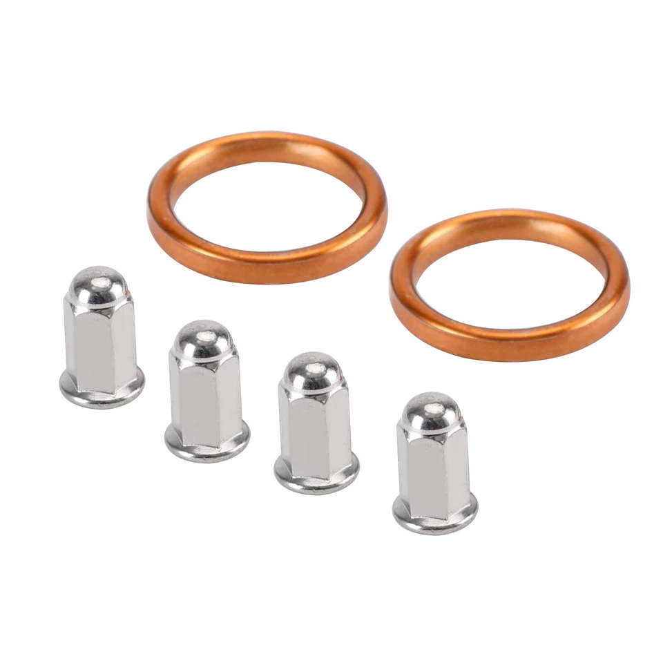2 Exhaust Gaskets & 4 Cap Nuts For Honda CB/CL160/175/200 XL/XR250/350/500/600 - Image 1 of 4