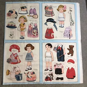 Vtg Aunt Lindys Paper Dolls Sibling Art Fabric 8 Blocks Boys Girls Pattern 7166 - Picture 1 of 7