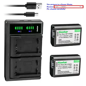 Kastar Battery LCD Dual Charger for Sony NP-FW50 & Sony ZV-E10 Mirrorless Camera - Picture 1 of 11