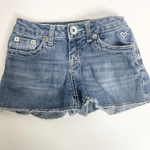 Justice Simply Low Denim Jean Shorts Size 10S Girls Medium Wash 2" Inseam - Picture 1 of 6