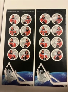 Two Canada #1999, Canadian Astronauts (2003), Pane of 8 Stamps Souvenir Sheet - Picture 1 of 3