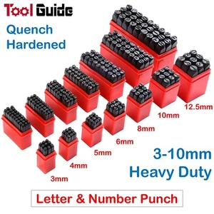 Letter & Number Punch, Hardened Metal Stamp Set, 3mm 4mm 5mm 6mm 8mm 10mm 12.5mm - Picture 1 of 26