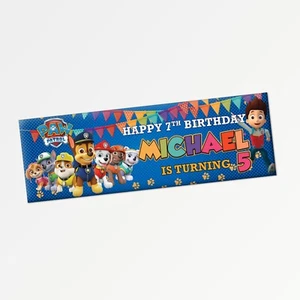 Personalised Kids Birthday Banner Paw Patrol Pvc Banner Indoor/Outdoor Custom - Picture 1 of 3