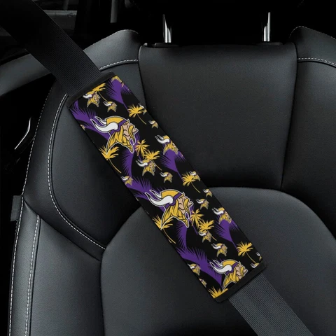 2pcs Minnesota Vikings Car Seat Belt Pad Hawaii Print The Shoulder Pad Cover Cover