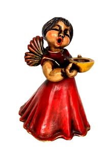 Vtg Mid-Century X-mas Angel Candleholder, Thun Bolzano Bozen, Italy 8" Tall - Picture 1 of 10