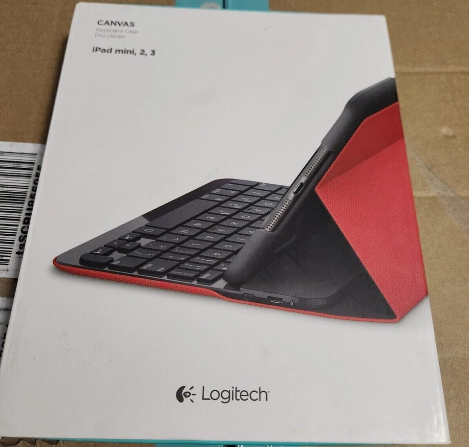 Open Box! Logitech Canvas Keyboard Case for iPad mini 2, and 3 Red - Fast Ship - Image 1 of 2