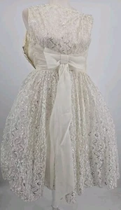 Mini vestido de novia hinchado Cupcake de los años 50, graduación, plateado, *crebilla de metal rota XS - Imagen 1 de 24
