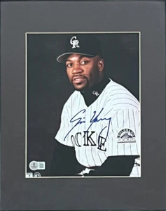 Eric Young Signed Colorado Rockies Framed 8x10 Photo Beckett 45031 - Picture 1 of 4