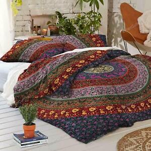 Mandala Quilt Cover Indian Queen/Twin Size Duvet Doona Cover Boho Bedding Set