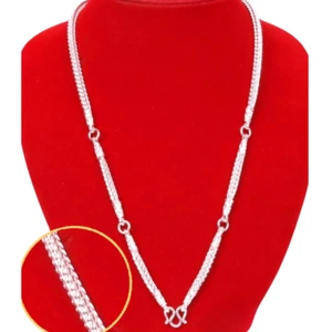 Sterling Silver 925 Necklace Rhodium Plated Thai Handmade Amulet Pendant 24 Inch - Picture 1 of 5