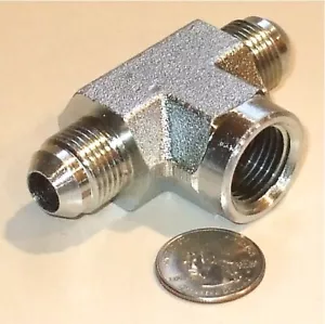 Hydraulic Fittings 2602-08-08-08 1/2" JIC M x 1/2" JIC M x 1/2" NPTF F Branch T - Picture 1 of 1
