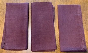 Set 3 Vtg / Antique Plain Brown Linen Napkins 16.5" Square - Excellent Condition - Picture 1 of 4