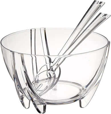 Prodyne Acrylic Salad Bowl with Servers, Clear,6 quarts Clear  - Image 1 of 3