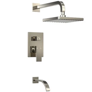 Juego de Grifo de Ducha de Lluvia Completo con Válvula Preincrustada Cuadrada Lluvia para Baño - Imagen 1 de 22