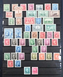 Canada Stamp Lot 1940-1951 VF OG LH/NH Mint Stamps Cat $100+ - Picture 1 of 2