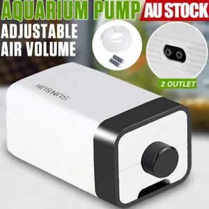 SunSun Aquarium Air Pump Oxygen Fountain Pond Aerator Water Fish Tank 2 Outlet - Picture 1 of 12