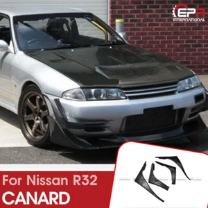 Parachoques delantero de fibra FRP estilo TBO 4 piezas kit de carrocería Canard para Nissan Skyline R32 GTR - Imagen 1 de 4