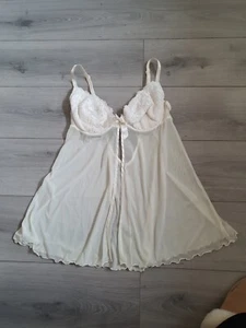 New Look Ivory Embroidered Babydoll Top Size 38C - Picture 1 of 24