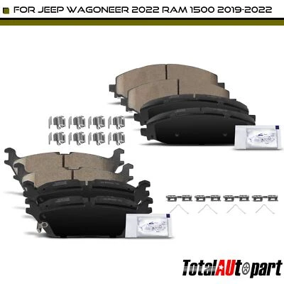 8x Ceramic Brake Pad for Jeep Wagoneer 2022 Ram 1500 2019-2022 Front & Rear Side - Image 1 of 4