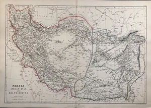 1860 Persia, Afghanistan & Beloochistan Original Antique Map, Lithograph - Picture 1 of 2