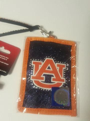Auburn Tigers Beaded Lanyard I.D. Wallet Cover
