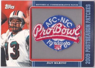 DAN MARINO RARE JERSEY PATCH Topps Vintage Pro Bowl Football Card TOPPS DOLPHINS - Image 1 of 2