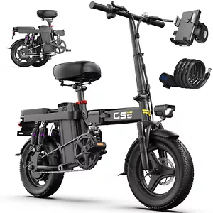 GS5 Adult Electric Bike Peak 740W Folding E-bike 19MPH 48V 15Ah Bicycle Commuter - Picture 1 of 11