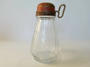 Vintage Glass Cheese Nut Grater Bottle Red Tin Lid Hand Crank - Picture 1 of 6