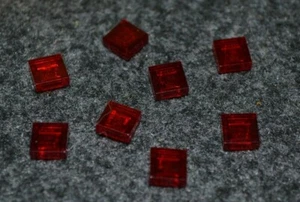 (8) 1x1 Clear Red Translucent Square Smooth Tile Bricks ~ New Lego Parts ~ - Picture 1 of 1