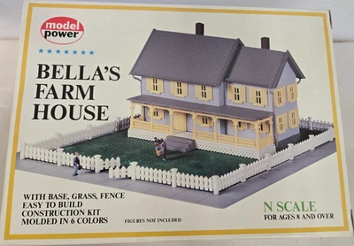 Model Power N Scale 1559 Bella's Farmhouse Train Trackside Building Sealed - Image 1 of 4