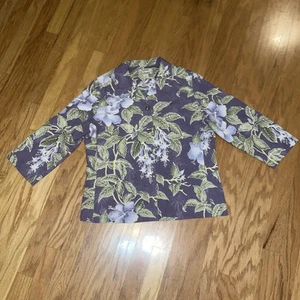 Tommy Bahama women’s floral silk Lined button front Hawaiian Camp shirt size 8 - Picture 1 of 9