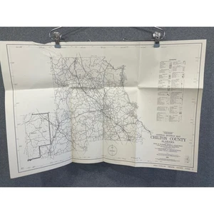 VTG 1978 Chilton County Alabama Highway Map 27" x 18" Clanton Jemison Thorsby - Picture 1 of 5