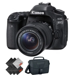 Canon EOS 80D DSLR Camera with 18-55mm Lens + 2 Year Accidental Warranty - Picture 1 of 3