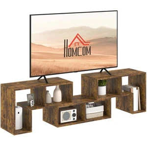 HOMCOM TV Unit for TVs up to 75 Inches, Free Combination TV Stand, Brown - Picture 1 of 11