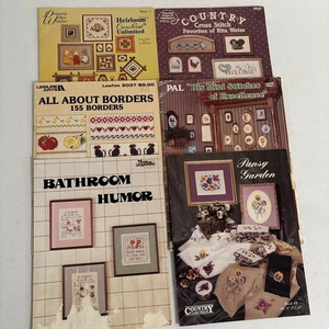 LOT of 6 Cross Stitch Patterns Assorted Soft Cover Various Themes - Picture 1 of 22
