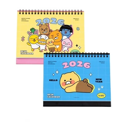 ICONS Kakao Friends 2026 Small Table Desk Calendar Cute Character Monthly Planner