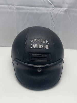 1998 Harley Davidson Motorcycle Size XL Helmet  Italian Black Leather All Over - Image 1 of 4