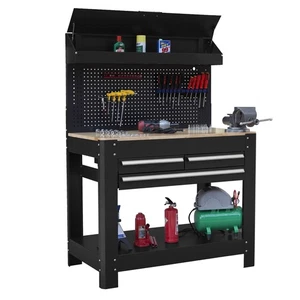 Heavy Duty Workbench 45" Professional With Ball Bearing Slides Drawers Pegboard - Picture 1 of 1