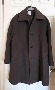 Vintage Fleurette Wool Cashmere Blend Coat Women's Size 10 Dark Brown USA - Picture 1 of 9