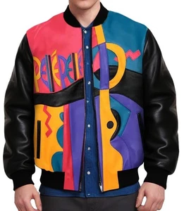 Pelle Pelle Men's LEATHER PICASSO PLUSH Jacket BLACK MULTI All Sizes - Picture 1 of 6