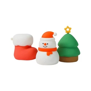 Pack of 3 Multicolor Changing Cartoon Christmas Night Lamp Rechargeable - Bild 1 von 8