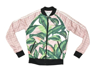 Adidas Originals Palm Leaf Track Jacket Regular Size S Pink Green W/ Pockets - Image 1 of 4