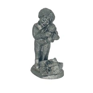 Michael Ricker Pewter Boy/Girl Dog Gift Present Hand Crafted Figurine 1988 #7314 - Picture 1 of 7