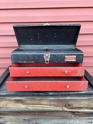 Vintage Union 2-Drawer Steel Machinists Portable Benchtop Toolbox MT-20 Model - Image 1 of 4