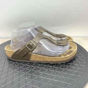 Birkenstock Gizeh Sandalen Damen 39 Größe 8 8,5 Zehenstegschuhe Braun Bronze Leder - Bild 1 von 11