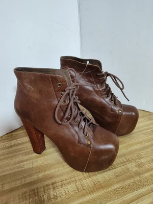 BOTINES JEFFREY CAMPBELL LITA Cuero PLATAFORMA Talla 8 Casi Sin Usar Estado Foto 1 de 4