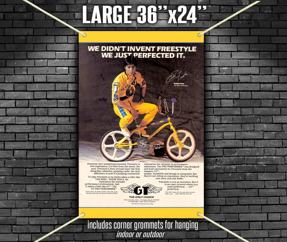 Anuncio de revista Eddie Fiola banner GT BMX Pro Performer Freestylin Foto 1 de 1