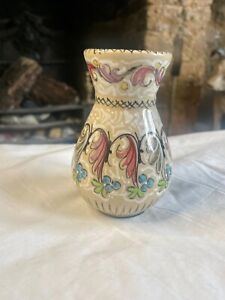 Vintage Hand Painted Italian Pottery Vase From Ischia by Rondinella