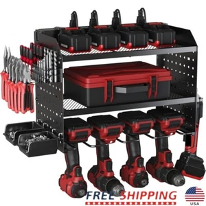 Power Tool Charging Station Garage Storage Wall Organizer Drills Batteries Tools - Picture 1 of 8